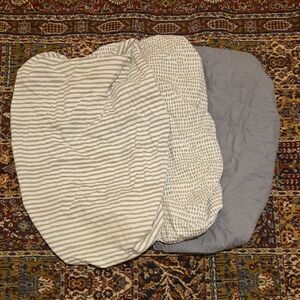 Set of Three Waterproof Pack N Play Covers In Gray And White